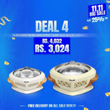 Deal 4: Glass Classic Brown Large Hotpot + Glass Beige Medium Hotpot