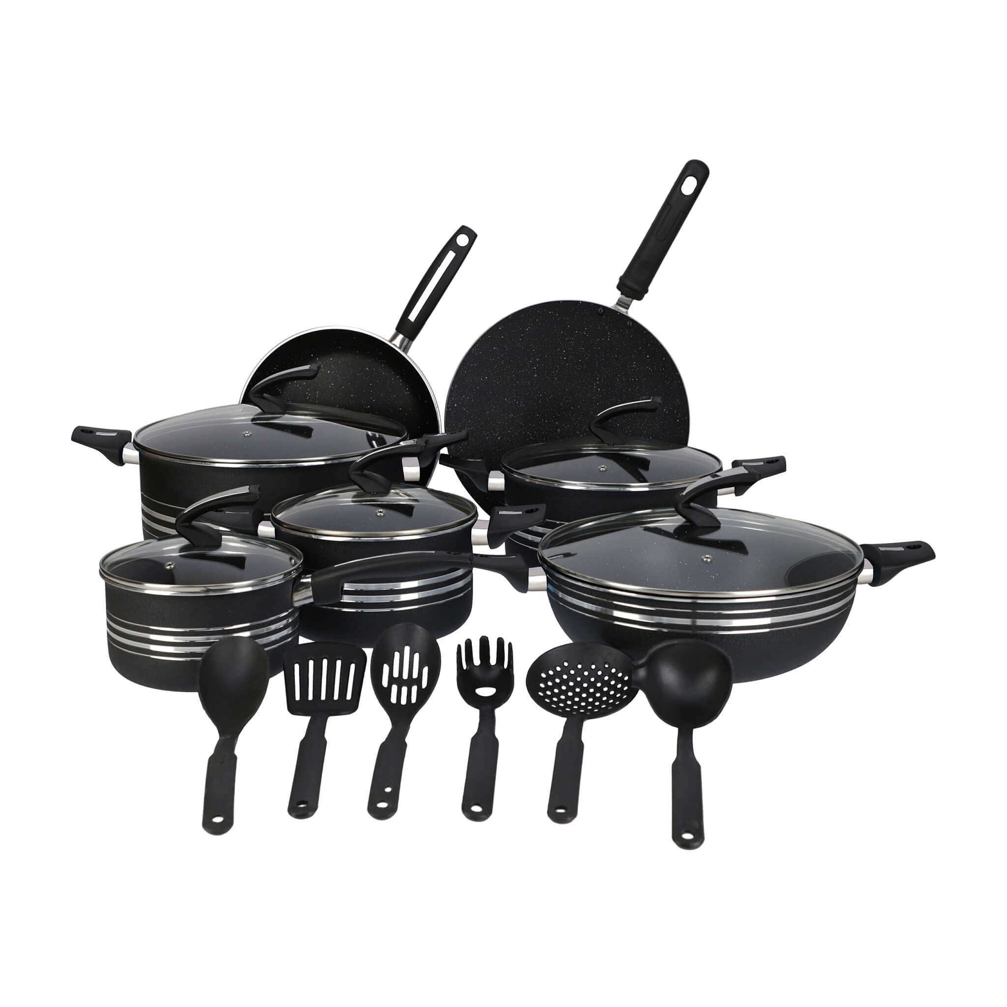 Non-Stick Marble Coating 21 Piece Cooking Set